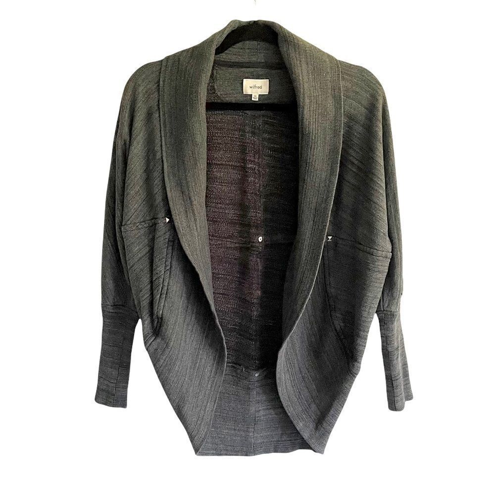 ARITZIA Wilfred Diderot Cocoon Cardigan Sweater Grey Black XXS